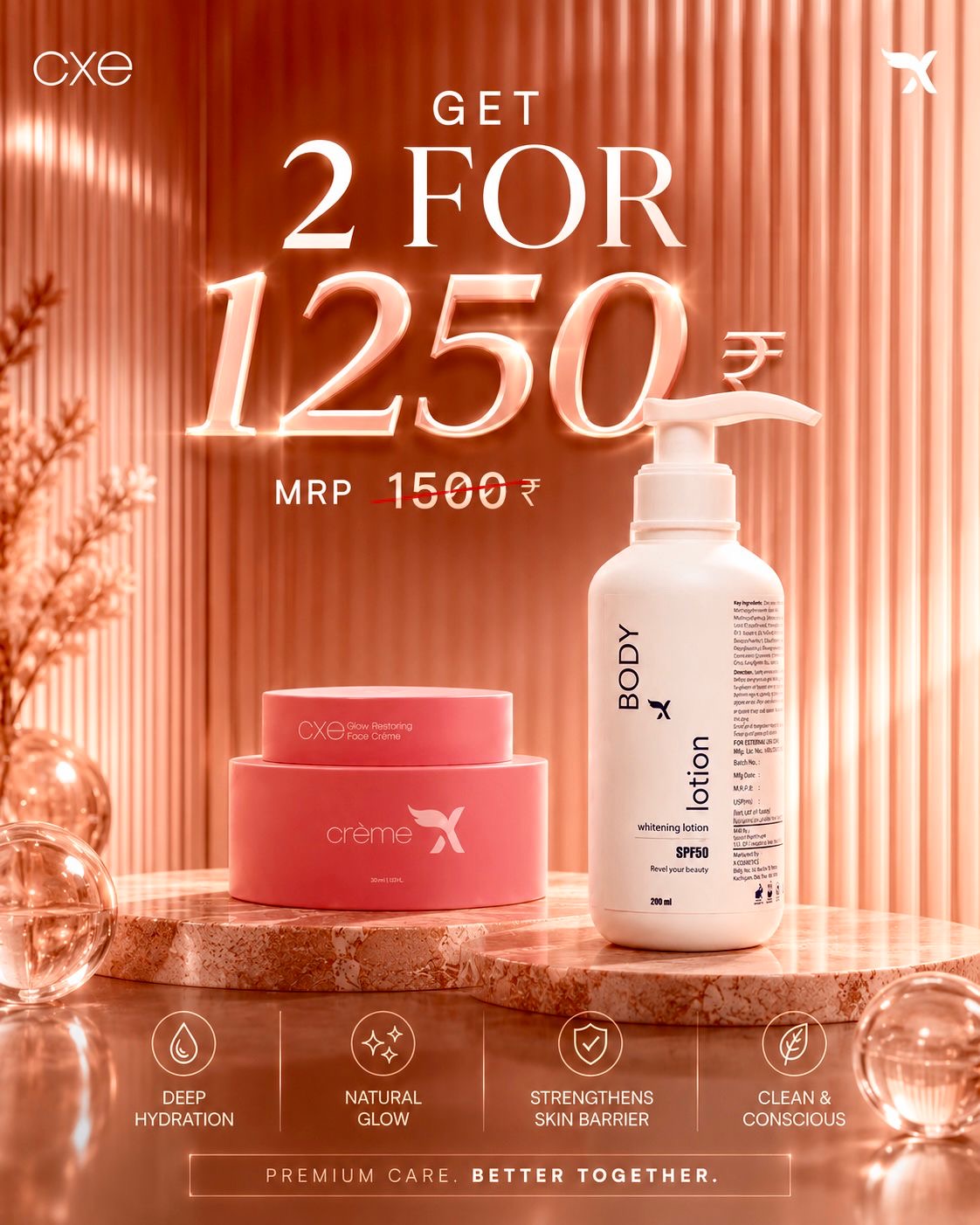 Face Cream & Body Whitening Lotion - Combo Offer